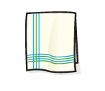 Cream-plaid Kitchen Towel