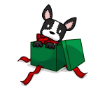 Cute Christmas Boston Puppy Plushie