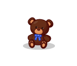 Blue Bowed Cuddly Bear