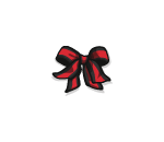 Black and Red Striped Bow