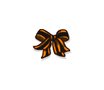 Black and Orange Striped Bow