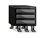 Black Computer Dresser