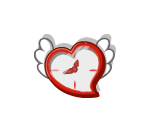 Red Winged Heart Clock