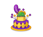 Mardi Gras Mask Cake