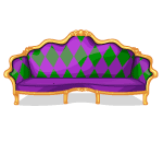 Mardi Gras Purple and Green Couch