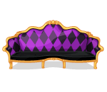 Mardi Gras Black and Purple Couch