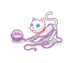 Cat Playing with Yarn