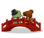 Romantic Couple at Koi Bridge