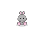 Springy Grey Baby Bunny
