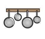 Assorted Pots Rack