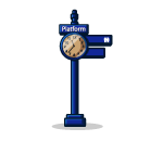Pet Station Blue Clock