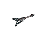 Plushie-sized Polka Dot Flying V Guitar