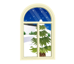 Winter Window Scene