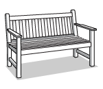 White Wood Bench