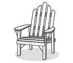 White Wood Lawn Chair