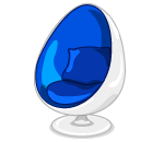 Retro Blue Egg Chair