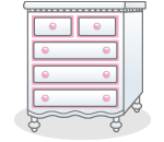 Pink Trim Dresser