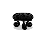 Black Floral Stool