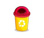 Yellow Recycling Bin