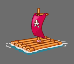 Pink Pirate Wood Raft