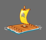 Yellow Pirate Wood Raft