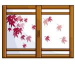 Red Leaves Japanese Screen