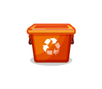 Orange Recycle Bin