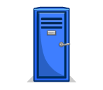 Closed Blue School Locker