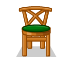 Basic Wood and Green Chair