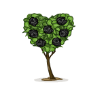 Black Rose Heart Tree
