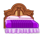 Victorian Satin Purple Bed