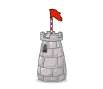 Mini Golf Tower with Red Flag
