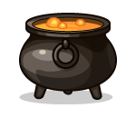 Witchs Soup in Cauldron