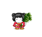 Akiko with Pampas Leaves