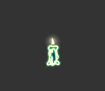 Faint Neon Green Candle