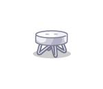 White Short Cushion Stool