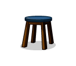 Blue Velvety Stool