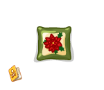 Green Poinsettia Holiday Cushion