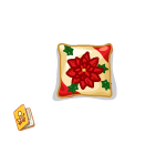 Poinsettia Holiday Cushion