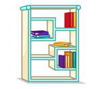 Turquoise Trimmed Bookshelf