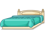 Bed with Turquoise Bed Set