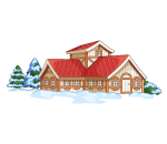 Winter Pine Tree Cabin