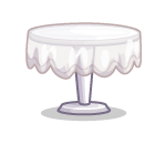 Table with White Lace Table Cloth