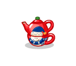 Snowman Red Double Tea Pot